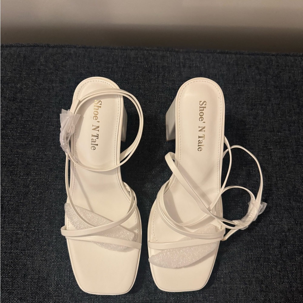 Square Toe Block Platform Heel
